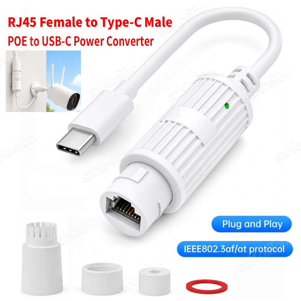 Outdoor Power Adapter Usb - POE'den USB-C'ye Güç Dönüştürücü RJ45 Dişi
