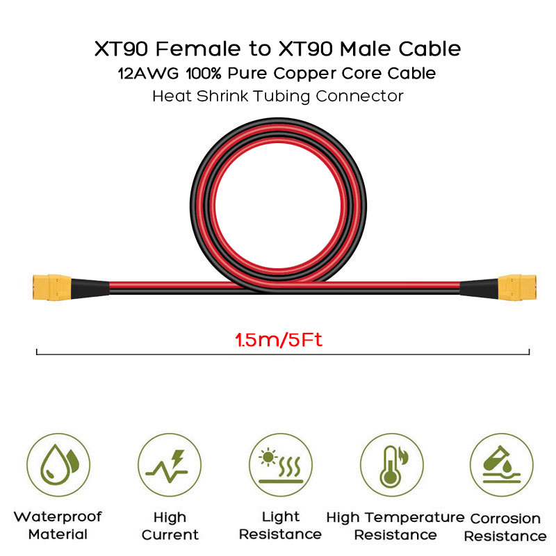 XT90 Erkek - XT90 Dişi Kablo,  - Outdoor Power Station incelemesi ve fiyatı