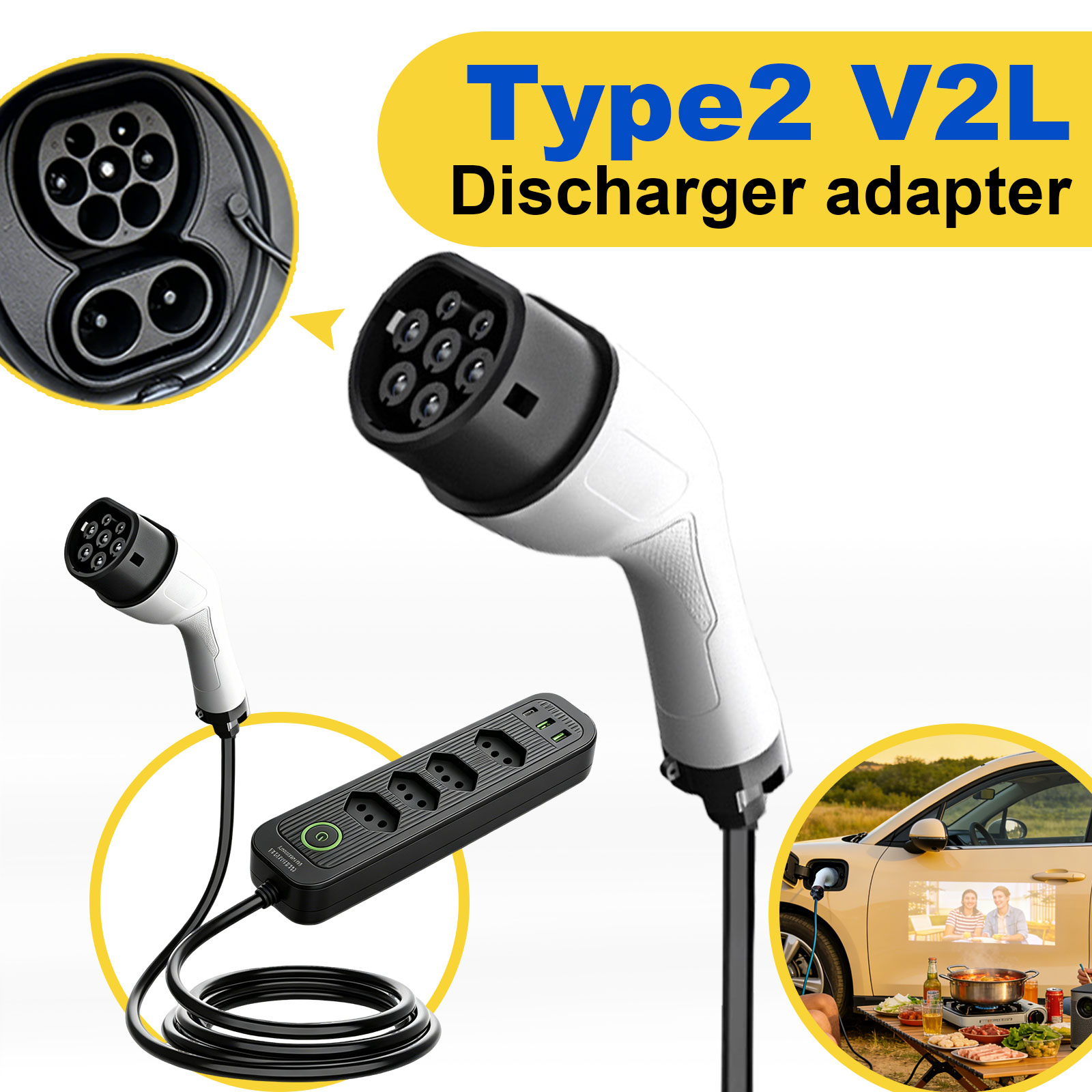 Tip2 V2L Deşarj Adaptörü 16A B - Outdoor Power Station incelemesi ve fiyatı